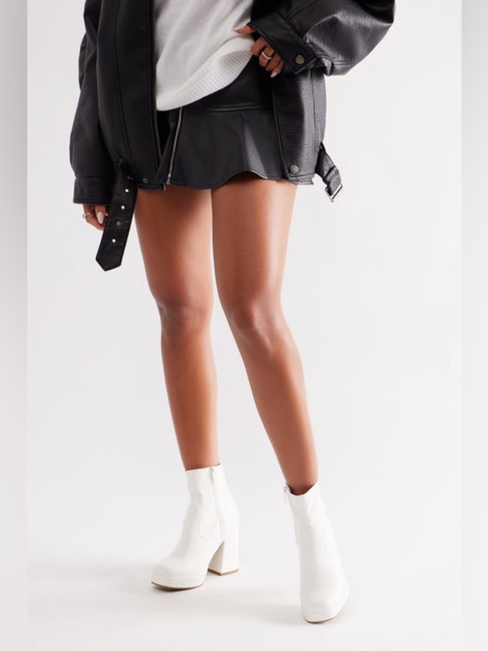 Steve Madden White Leather Sneakers